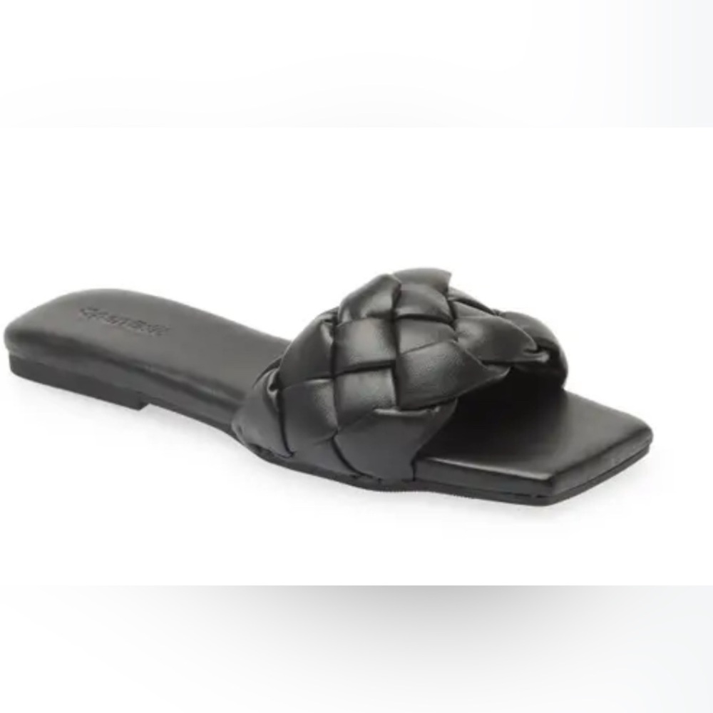 Open Edit Lucca Slide Sandals – Black | Women’s Size 9